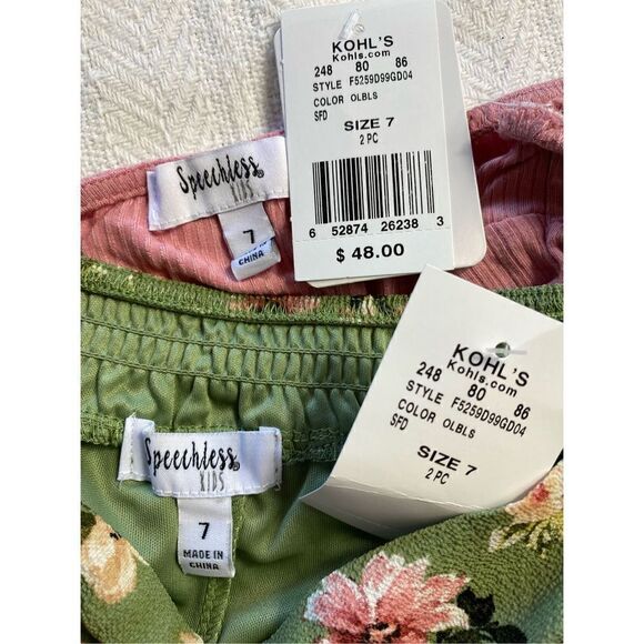 SPEECHLESS Girl’s SIZE 7 Button Front Top and Floral Skirt Set - Picture 7 of 8